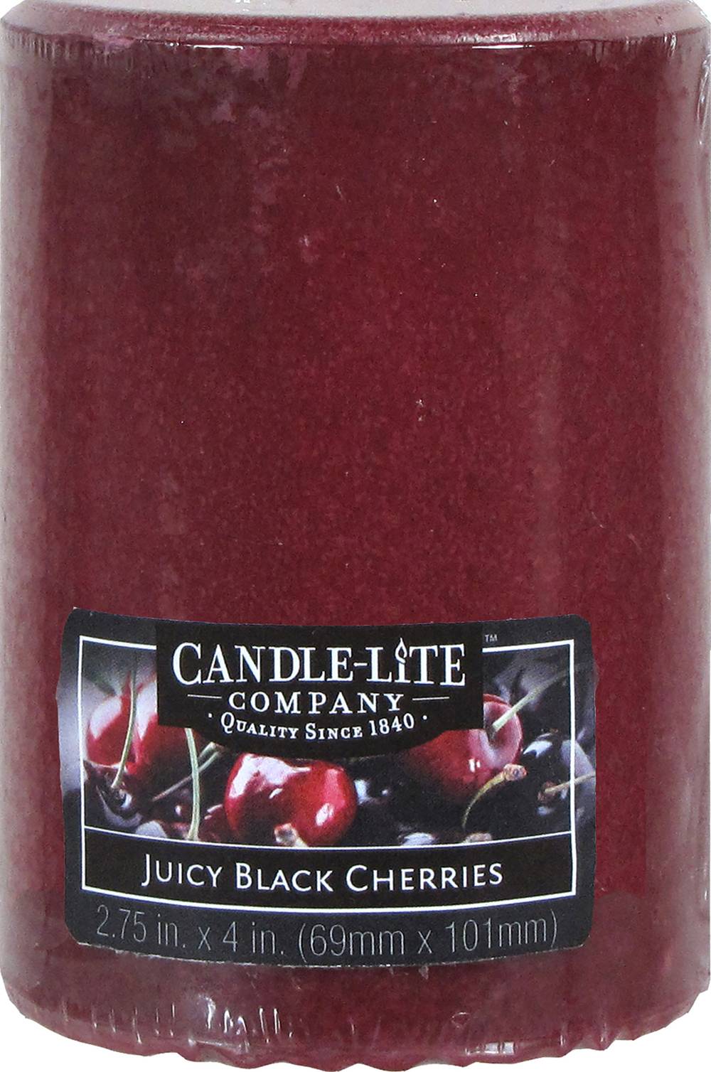 Candle-lite Pillar Candle, 4 in, Black Cherry