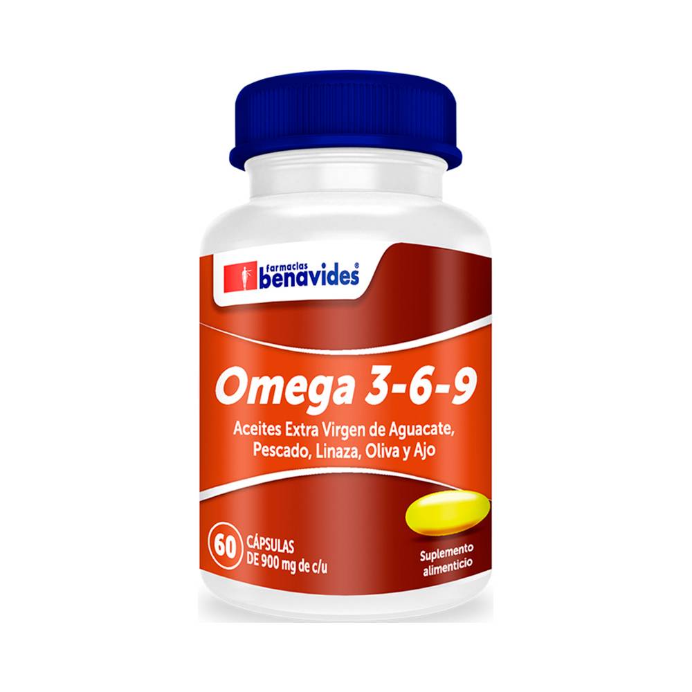 Farmacias benavides omega 3-6-9 cápsulas 900 mg (frasco 60 piezas)