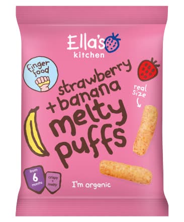 Ella's Kitchen Strawberry-Banana, Organic Melty Puffs Baby Snack 6+ Months (20g)