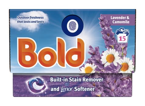 Bold Lavender & Camomile, Laundry Washing Liquid Capsules Pods (15 pack)