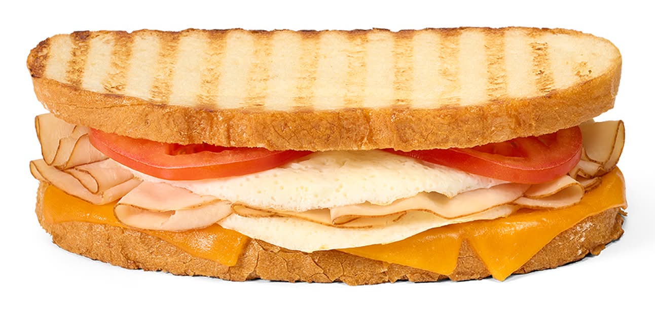 Honey Smoked Turkey & Egg White Omelet Breakfast Panini