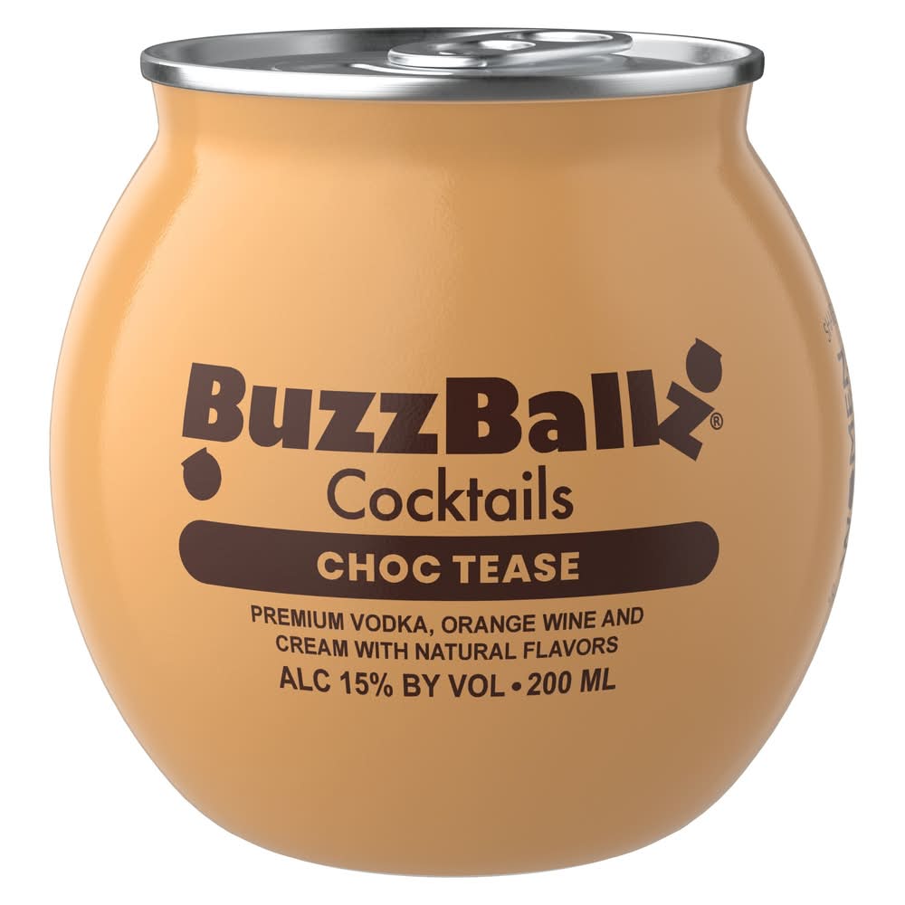 BuzzBallz Cocktails Vodka, Choc Tease (200 ml)