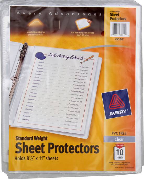 Avery 8.5" X 11" Sheet Protectors (10 ct)