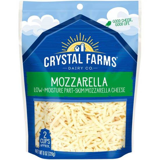 CRYSTAL FARMS Queso Mozzarella Rallado Finely 8oz