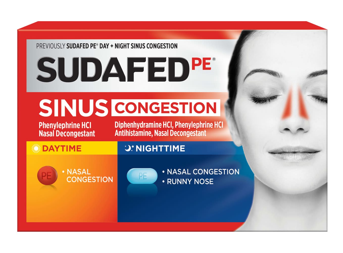 Sudafed PE Day & Night Sinus Congestion Relief Tablets 10 mg (20 ct)