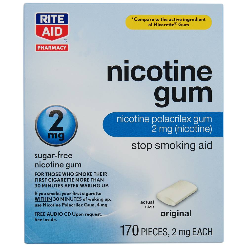 Rite Aid 2 mg Nicotine Gum Pieces (170 ct)