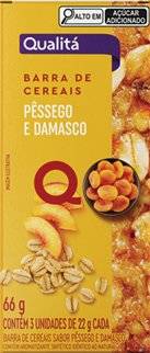 Qualitá · Barra de cereais de pêssego e damasco (66 g)