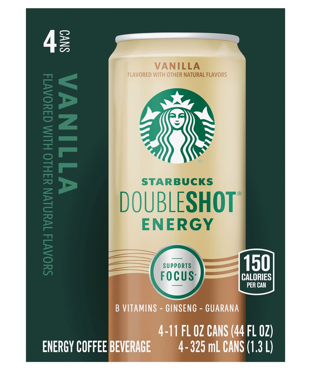 Starbucks Doubleshot Energy Coffee, Vanilla (4 x 11 fl oz)