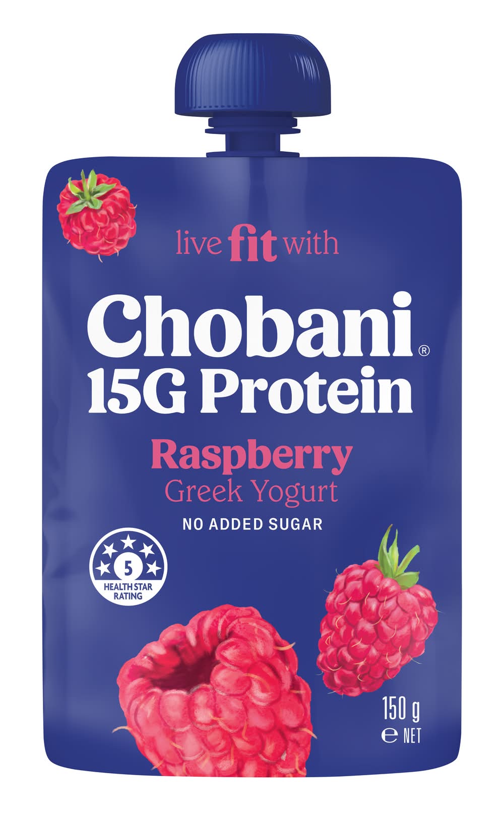 Chobani No Added Sugar Live Fit Greek Yogurt, Raspberry (150g)