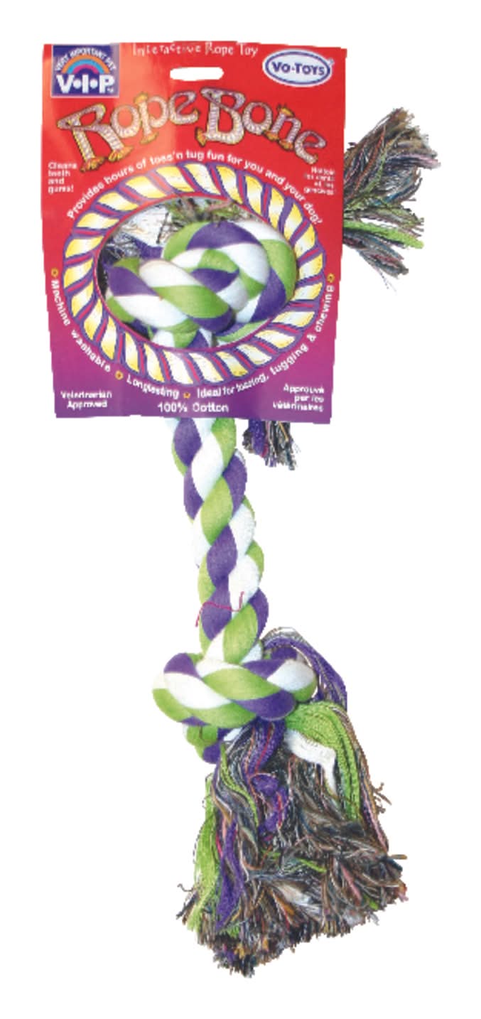Boss Pet Digger'S For Dog Multicolored Cotton Rag Bone Rope Dog Tug Toy Large 1 Pk