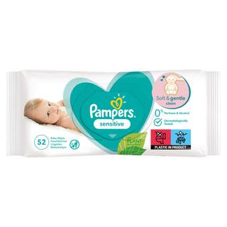 Pampers Sensitive Baby Wipes 1 Pack = 52 Baby Wet Wipes