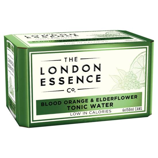 London Essence Blood Orange & Elderflower Tonic Water Cans 6 X 150ml