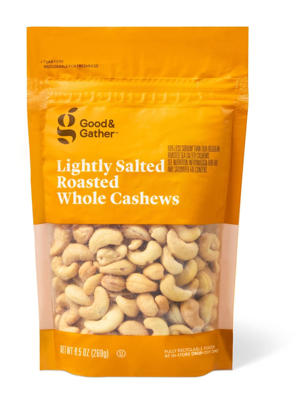Good & Gather Roasted Whole Cashews, Lightly Salted (9.5 oz)