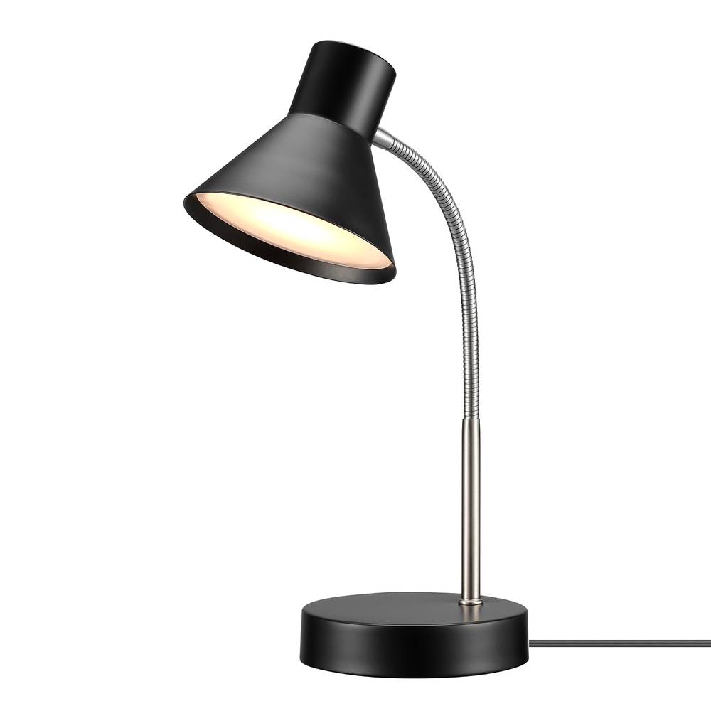 Style Selections Desk Lamp 16.375-in Adjustable Matte Black Desk Lamp with Metal Shade | 62000038