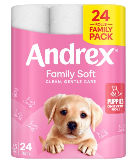 Andrex Family Soft Gentle Clean Toilet Tissue Rolls (24 pack)
