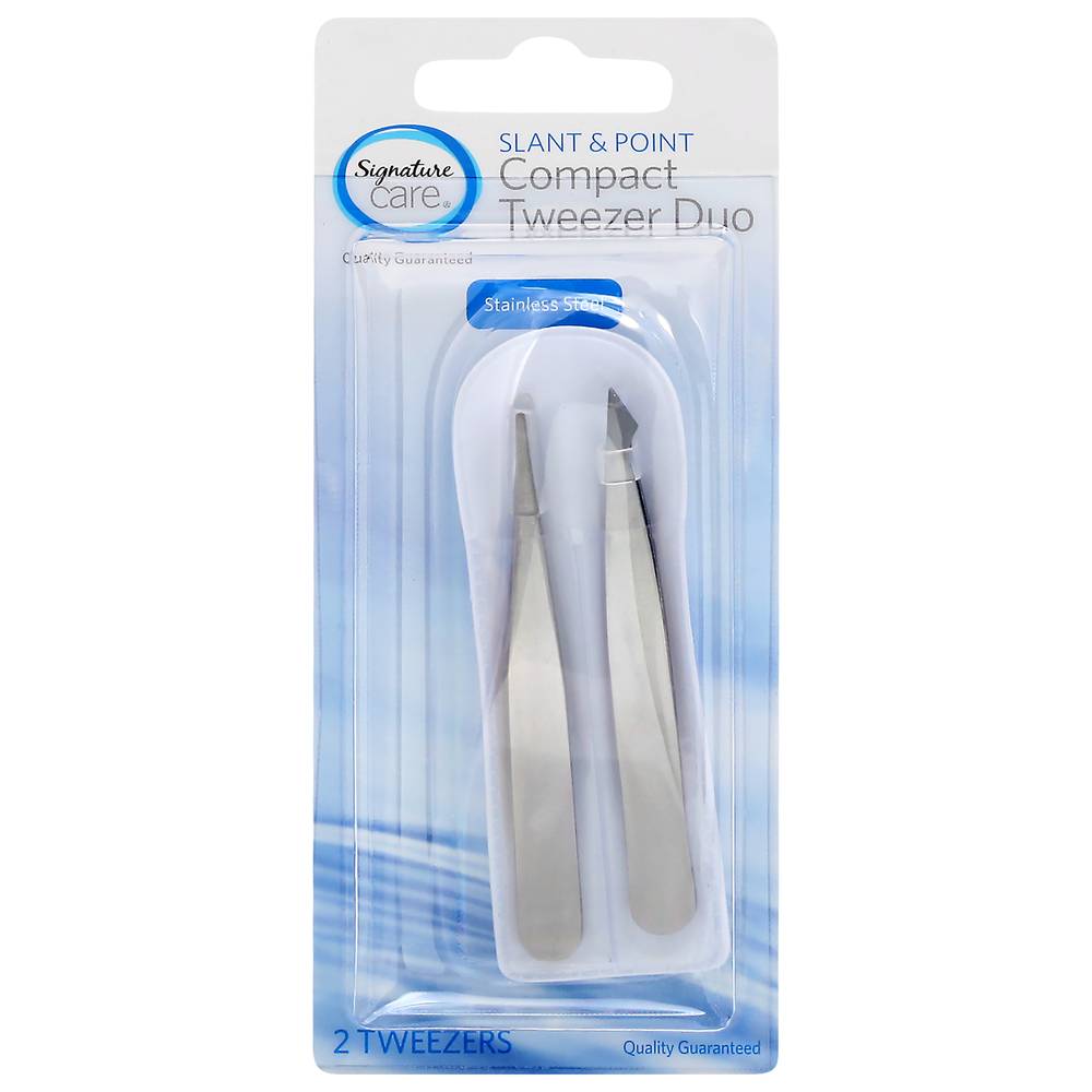 Signature Care · Slant & Point Compact Tweezer Duo (2 tweezers)