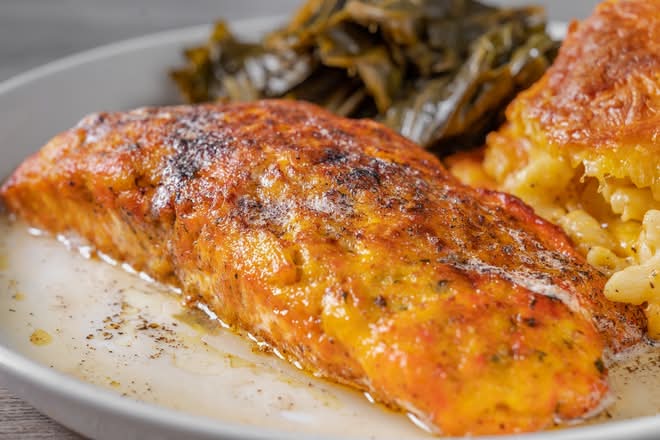 Filet Salmon Stuffed w/Crabmeat