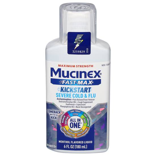 Mucinex Fast-Max Adult Menthol Liquid Severe Cold & Flu
