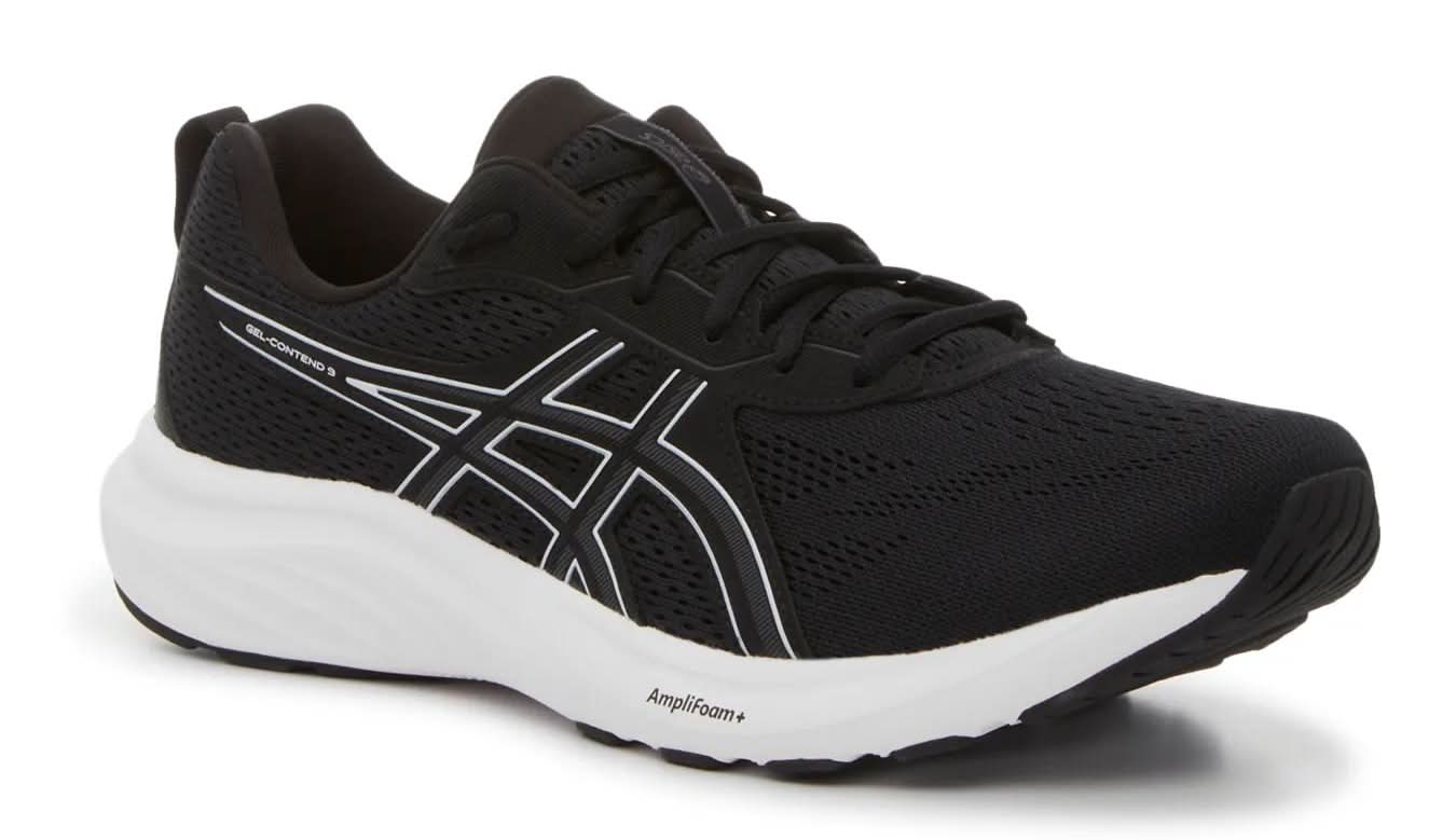 Asics Gel-Contend 9 Running Shoe - Men's (Black/White Wide - 10)