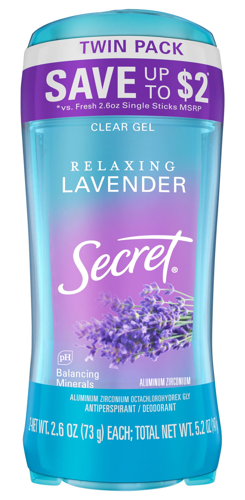Secret Relaxing Lavender Clear Gel Antiperspirant (5.2 oz)