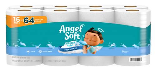 Angel Soft Toilet Paper With Fresh Linen Scent Bathroom Tissue