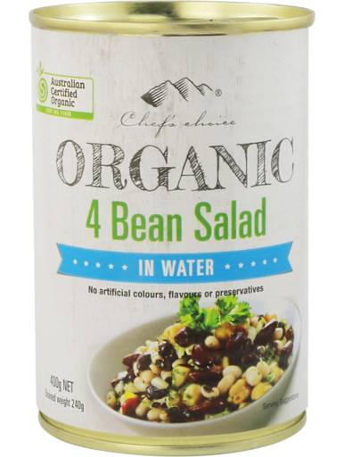 Chef's Choice Organic 4 Bean Salad (can) (400g)