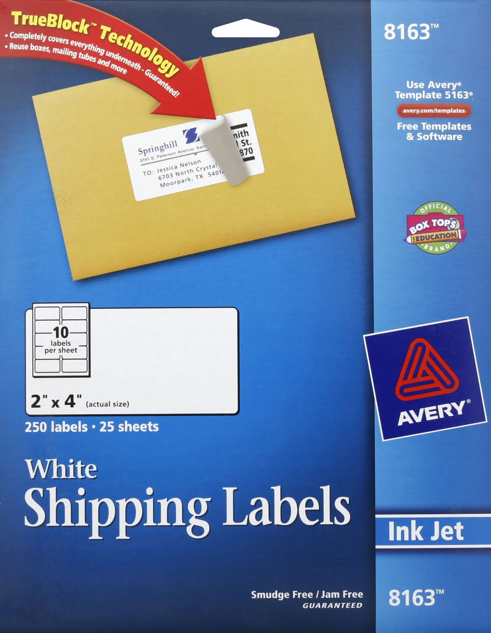 Avery White Shipping Labels (250 ct)