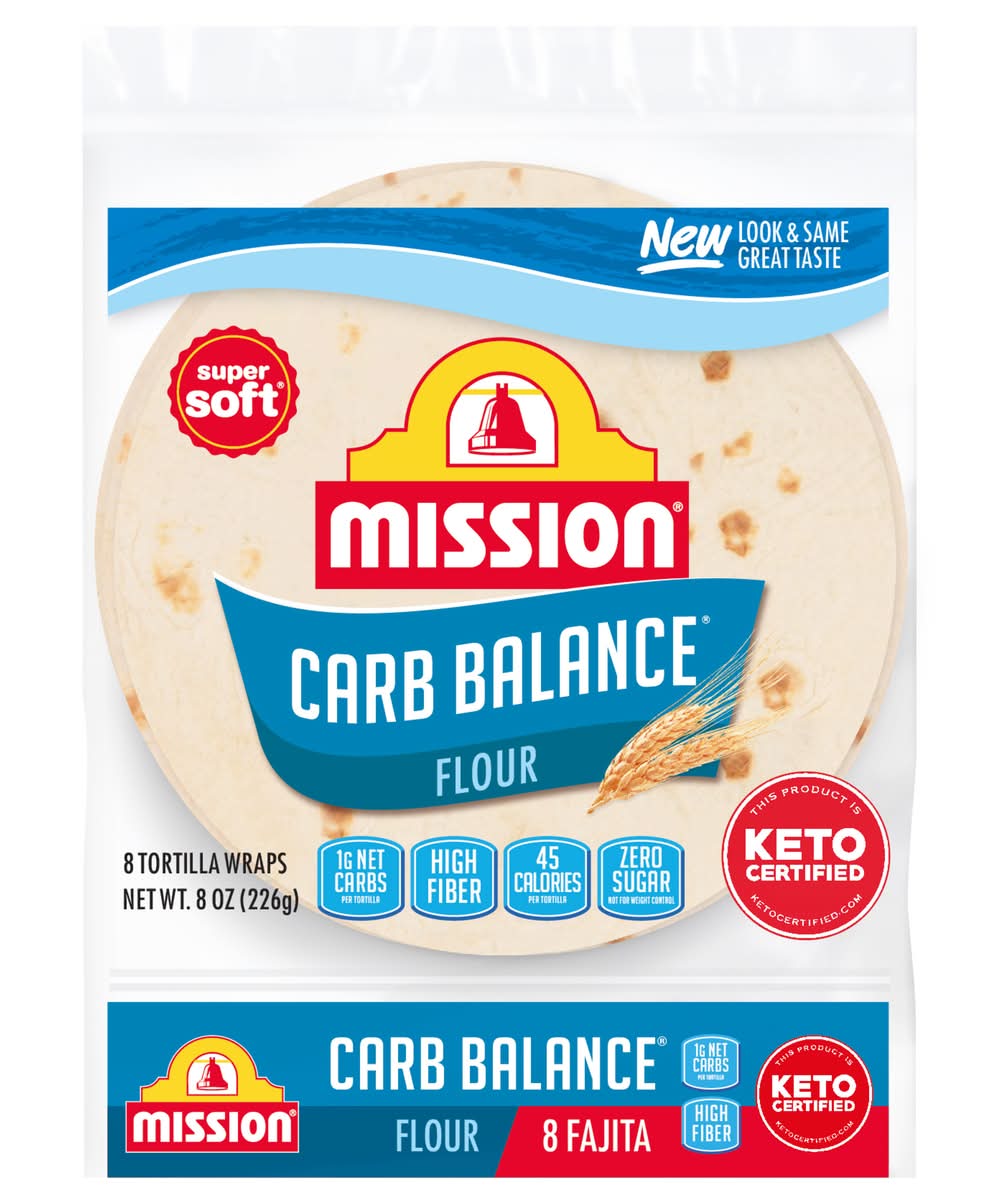 Mission Carb Balance Fajita Flour Tortilla Wraps (8 oz, 8 ct)