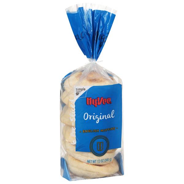 Hy-Vee Pre-Sliced Original English Muffins (12 oz, 6 ct)