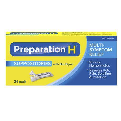 Preparation H Suppositories With Bio-Dyne (24 units)