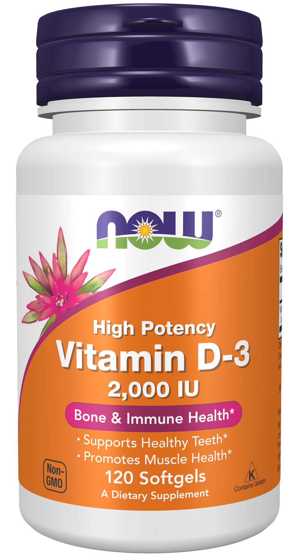NOW High Potency Vitamin D-3 2000 Iu Softgels (8.5 oz, 120 ct)