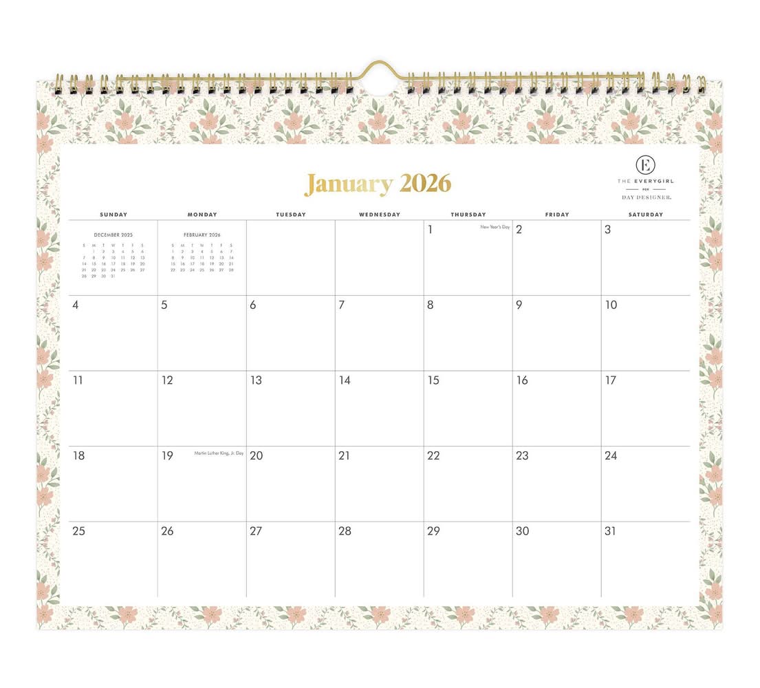 Blue Sky The Everygirl 2026 Monthly Wall Calendar, 15x12 in