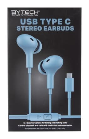 USB-C Wired Earbuds With Mic Blue
