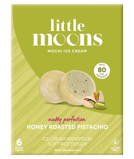 Little Moons Honey Roasted Pistachio, Soft Mochi & Gelato Ice Cream (6 pack)