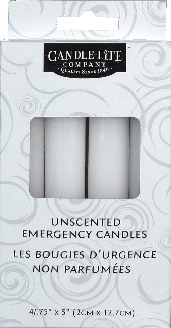 Candle-lite Unscented 0.75" x 5" Emergency Candles (4 ct)