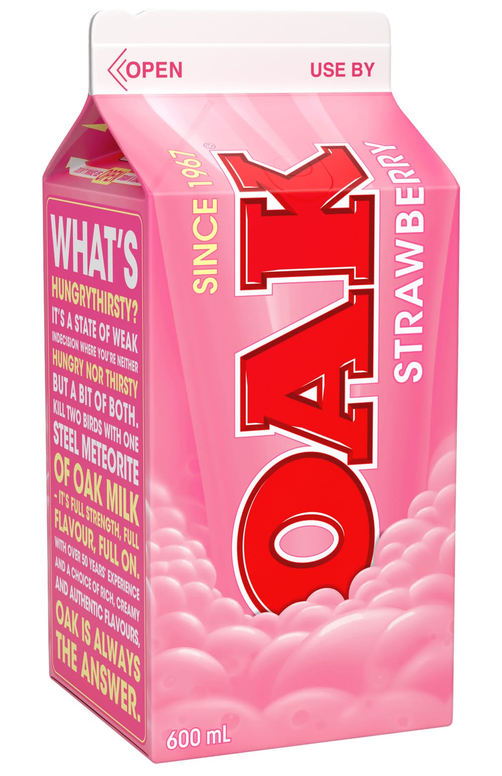 Oak Flavored Milk, Strawberry (600mL)