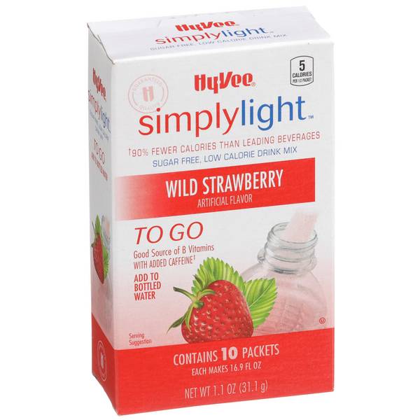 Hy-Vee Simply Light to Go Wild Strawberry Drink Mix 10Ct