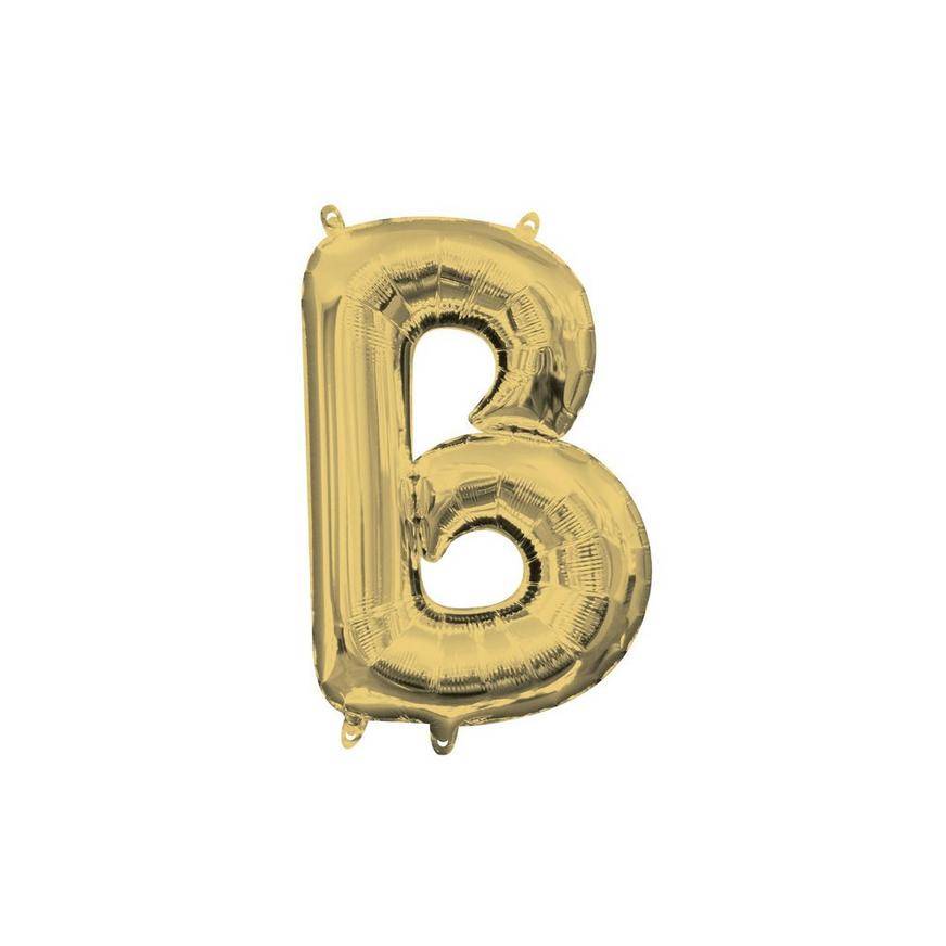 Uninflated 13in Air-Filled White Gold Letter Balloon (B)
