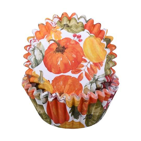 Celebrate It Standard Thanksgiving Pumpkin Baking Cups, 4.33" (24 ct)