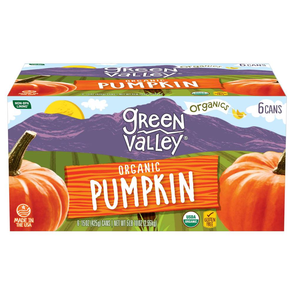 Green Valley Organic Pumpkin, 15 oz, 6-count