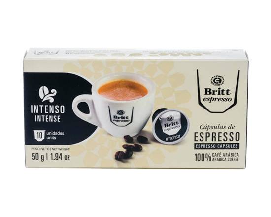 Café britt cápsulas espresso intenso (50 g) (10 un)