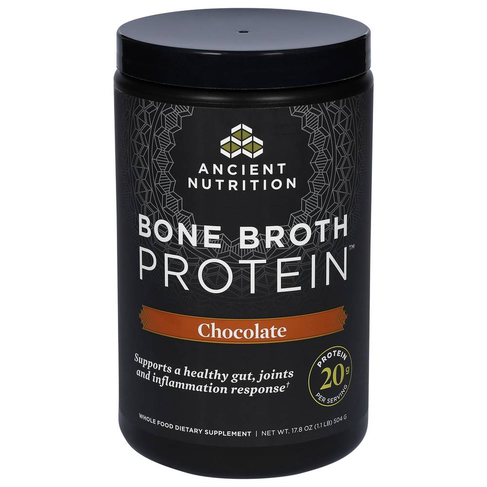 Ancient Nutrition Bone Broth Protein, Chocolate (17.8 oz)