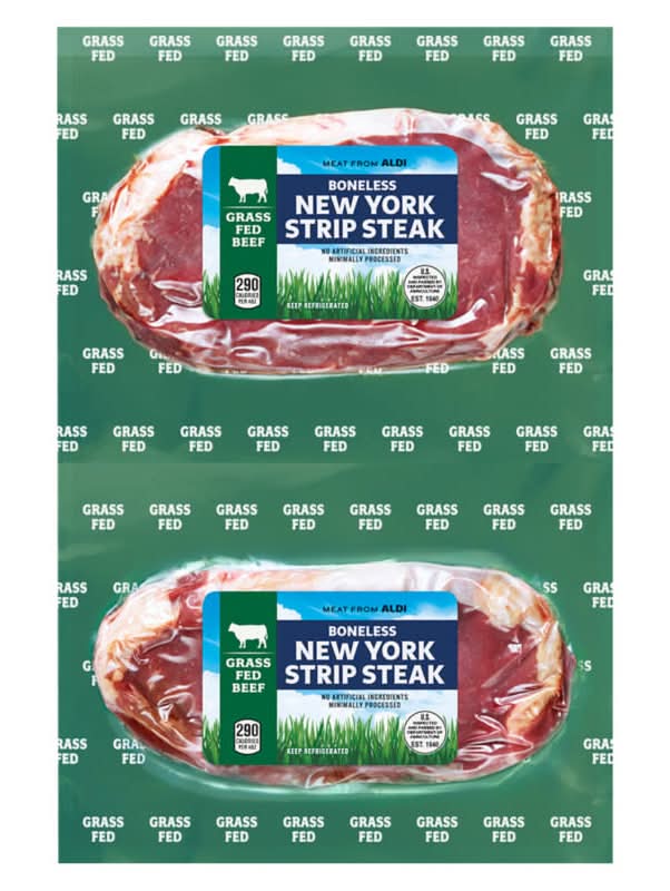 Aldi New York Strip Steaks Grass Fed Beef (2 ct)