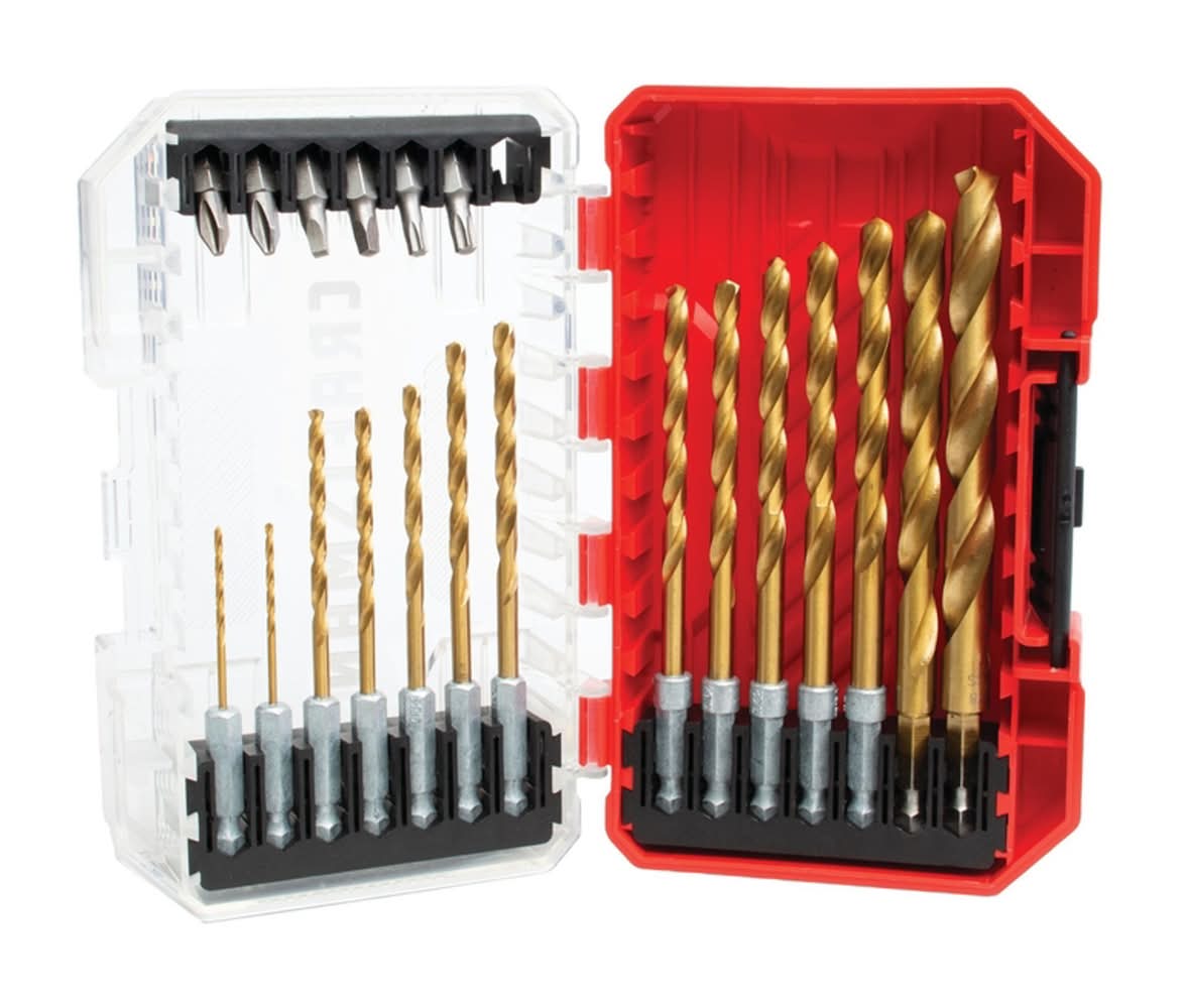 Craftsman Titanium Nitride Coating Drill And Driver Bit Set Hex Shank 21 Pc