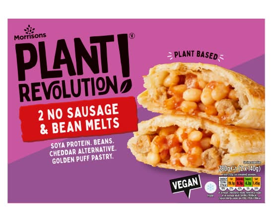 Morrisons Plant Revolution No Sausage & Bean Melts (2 pack)
