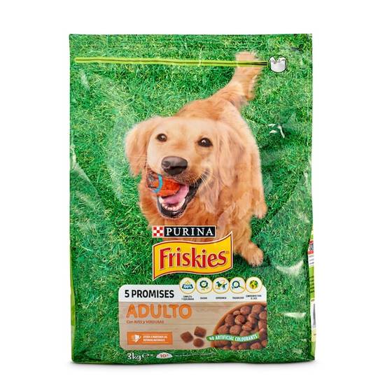 Alimento para perros adultos con aves y verduras Friskies bolsa 3 kg