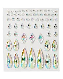 Clear Press On Gem Stones 65 Piece Set