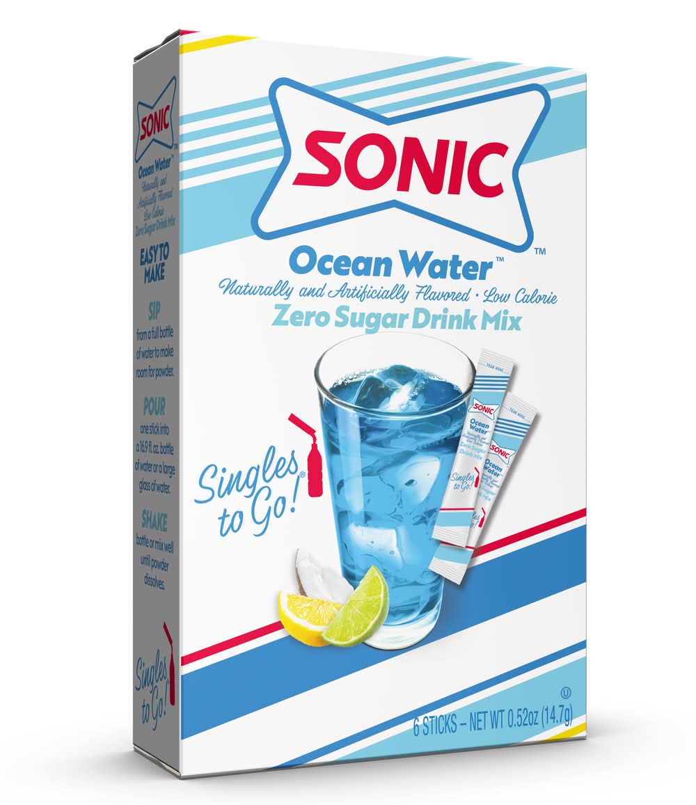 Sonic Singles To Go Ocean Water Zero Sugar Drink Mix (0.52 oz)
