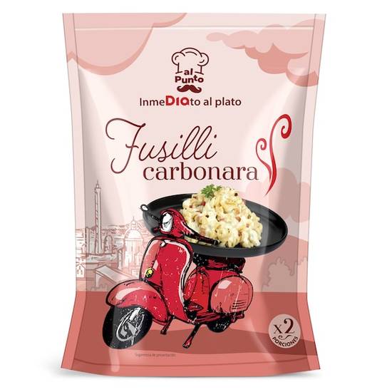 Fusilli a la carbonara Al Punto sobre 145 g