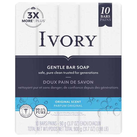 Ivory Original Scent Gentle Bar Soap (10 ct)